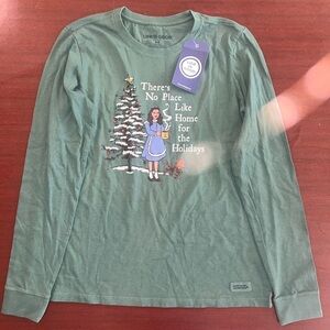 Life Is Good Teal Graphic Long Sleeve Shirt